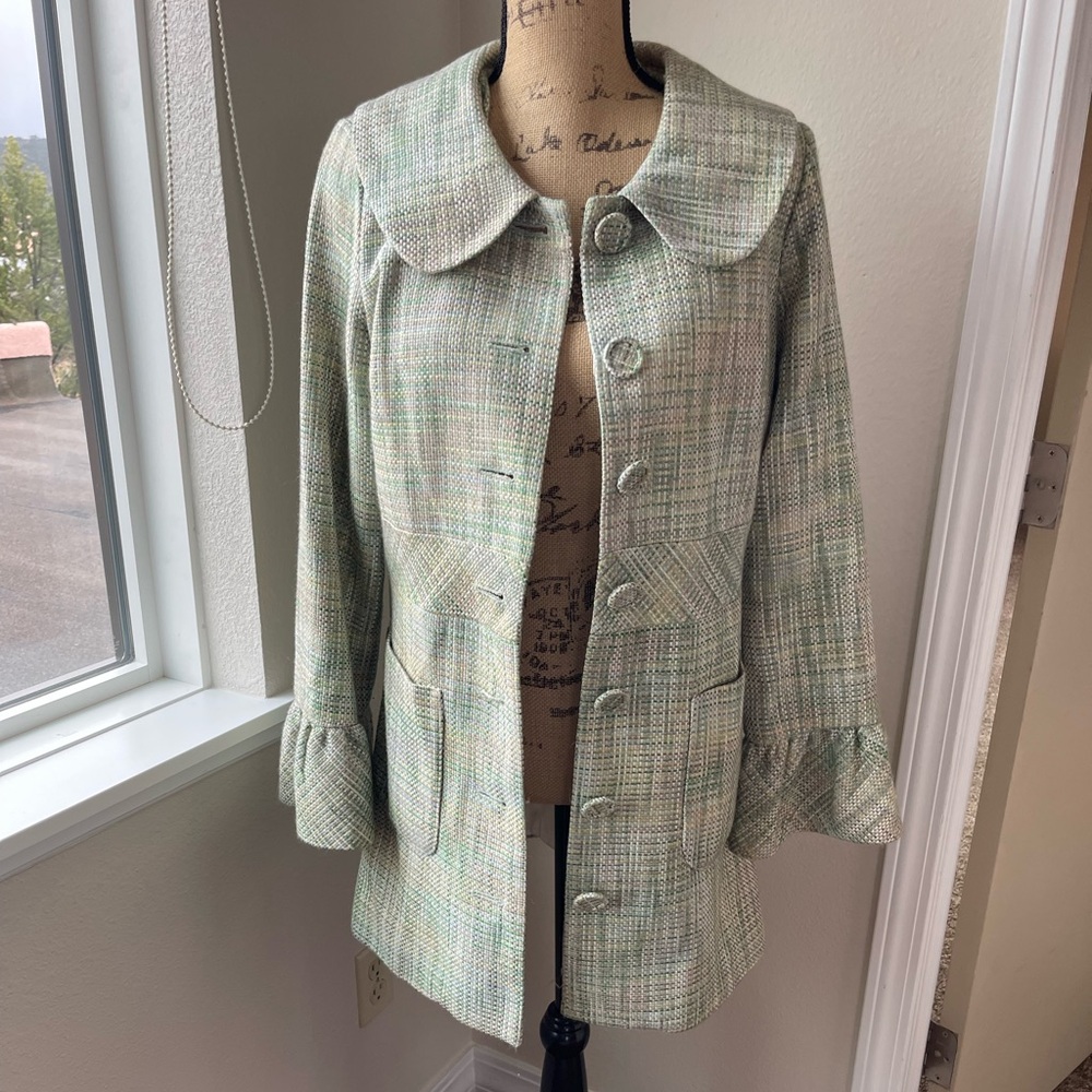 AQUA Tweed Lime Green Blazer. S.